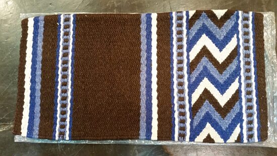 42 Showblanket kurz, braun mit blaue Zacken